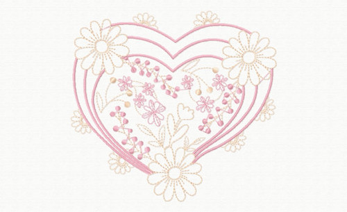 Abstract Heart Swirls #11 Machine Embroidery Design