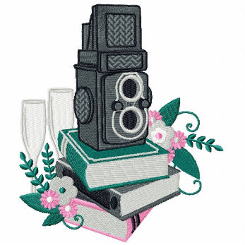 Classic Wedding Camera - Vintage Wedding Collection #03 Machine Embroidery Design