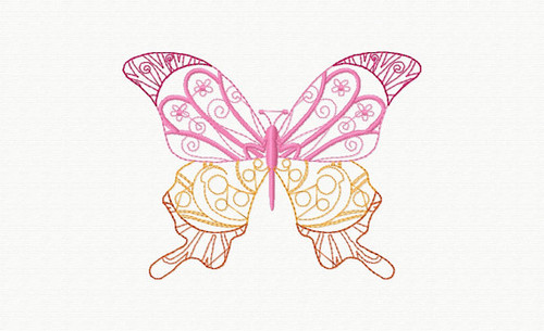 Beautiful Butterfly and Floral #04 Machine Embroidery Designs