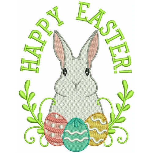 Happy Easter - Easter Typography Collection #01 Machine Embroidery Design