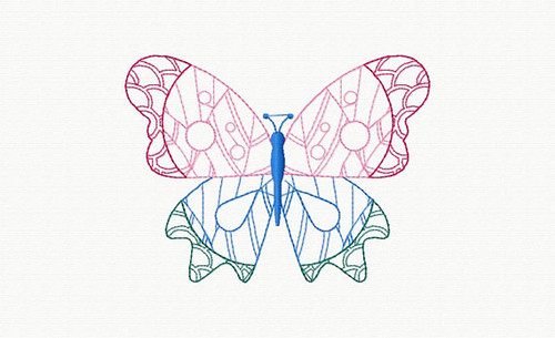 Beautiful Butterfly and Floral #07 Machine Embroidery Designs