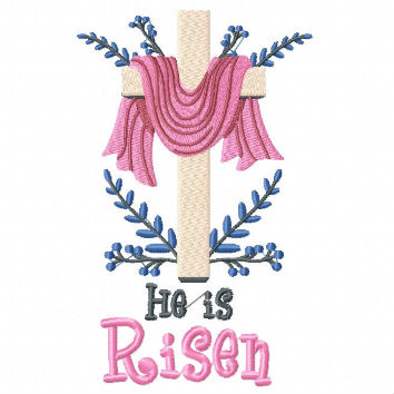 Glory to God He is Risen - Easter Typography Collection #08 Machine Embroidery Design