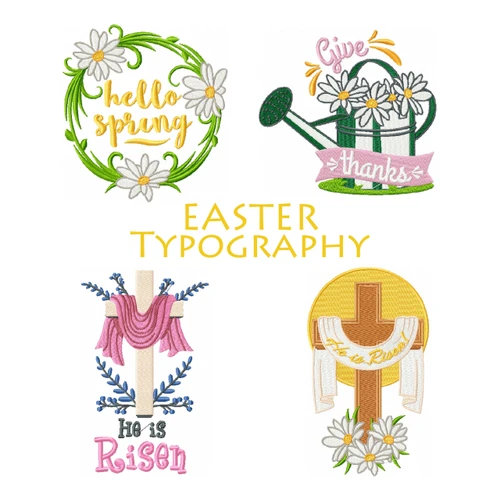 Easter  Machine Embroidery Designs - Typography Collection of 8