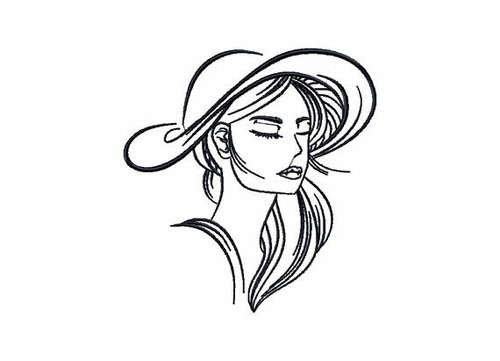 Hat Modern Ladies #3 Machine Embroidery Designs