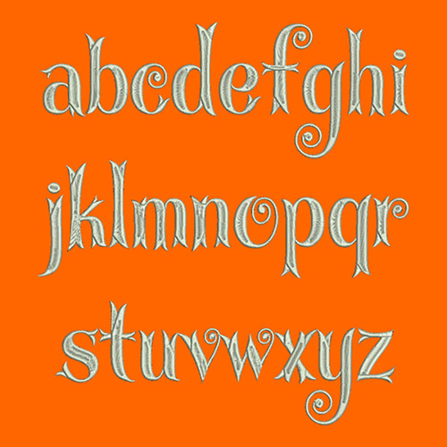 Machine Embroidery Font - Curlies Font