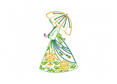 Old Fashioned Floral Ladies Twin Pack #3 Machine Embroidery Designs