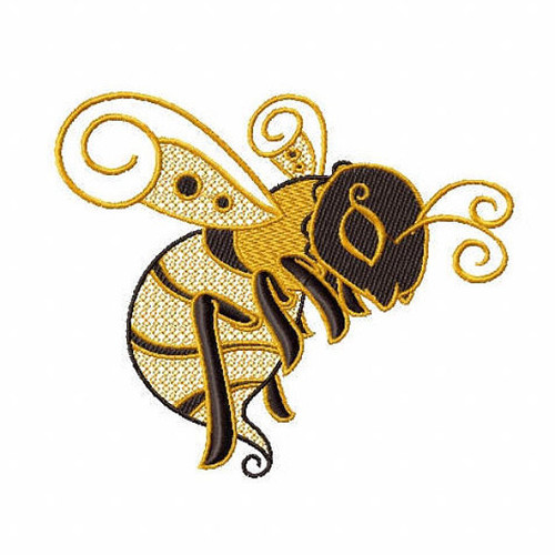 Ornamental Bumble Bee - Ornament Animal Collection #24 Machine Embroidery Design