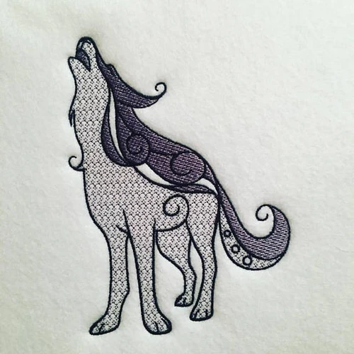 Ornamental Wolf - Ornament Animal Collection #27 Machine Embroidery Design