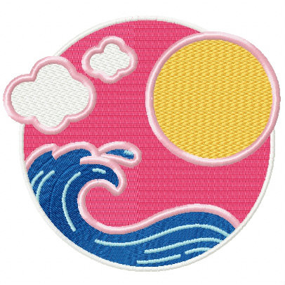 Summer Waves - Summer Beach Collection #01 Machine Embroidery Design