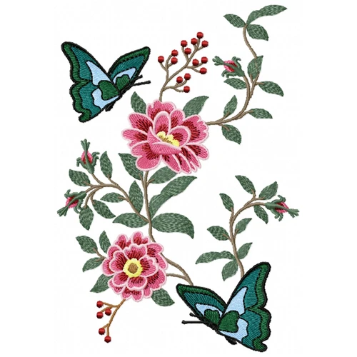 Flower Garden And Butterflies #01