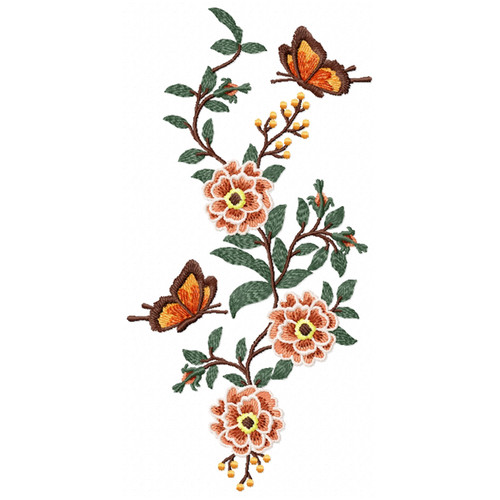Flower Garden And Butterflies #06