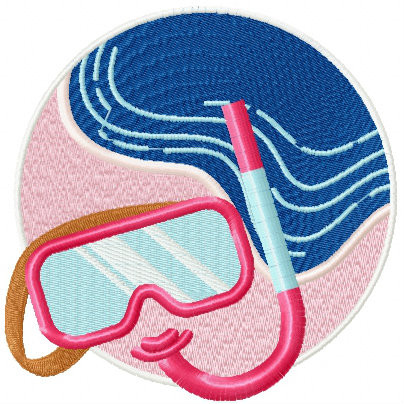 Snorkel - Summer Beach Collection #12 Machine Embroidery Design
