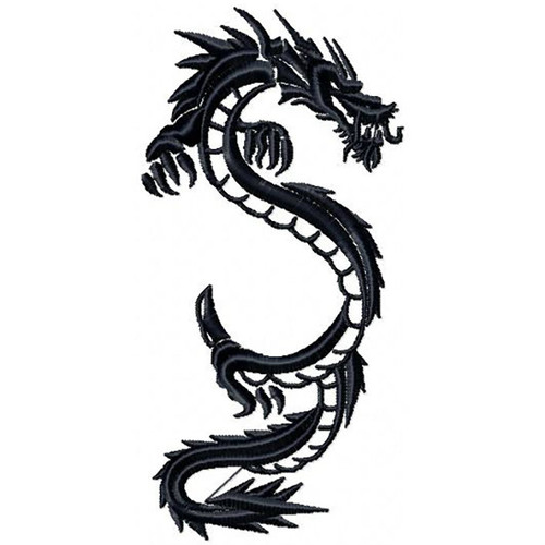 Chinese Dragon Tattoo - Tribal Dragon #4 Machine Embroidery Design