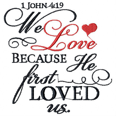 1 John 4.9 - Religious Typography Collection #01 Machine Embroidery Design
