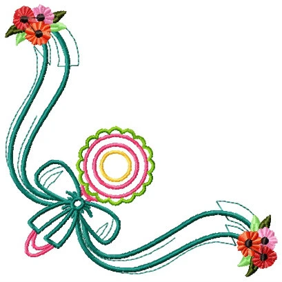 Cute Baby Napkin Corner #03 Machine Embroidery Design
