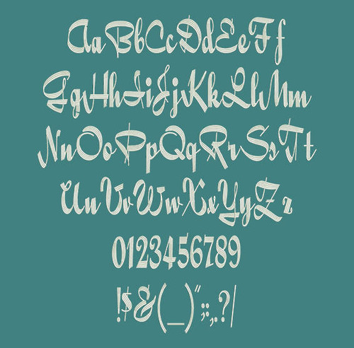 Calligraphy Font - Quigley Wiggly Machine Embroidery Font Now Includes BX Format!