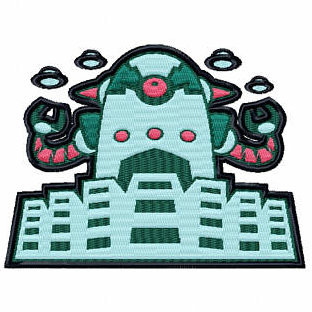 Pouty Cyborg - Robot Collection #05 Stitched and Applique Machine Embroidery Design
