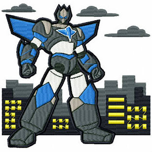 Warrior Cyborg - Robot Collection #07 Stitched and Applique Machine Embroidery Design