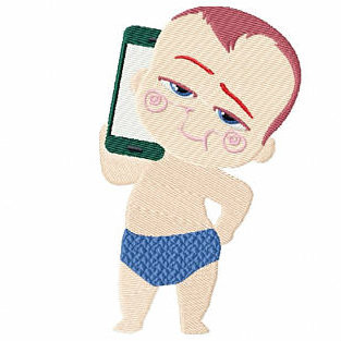 Cellphone Junkie - Baby Techie Collection #1 Machine Embroidery Design
