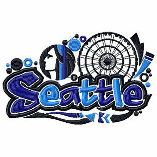 Seattle - Geography Graffiti Collection #10 Machine Embroidery Design