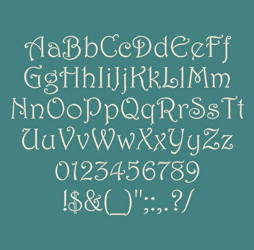 Swirly Classic Font - Harrington Regular Machine Embroidery Font  Now Includes BX Format!