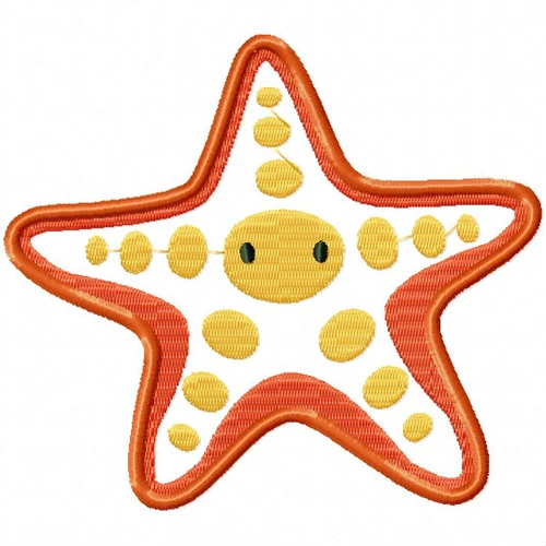 Starfish - Under The Sea Collection #09 Stitched and Applique Machine Embroidery Design
