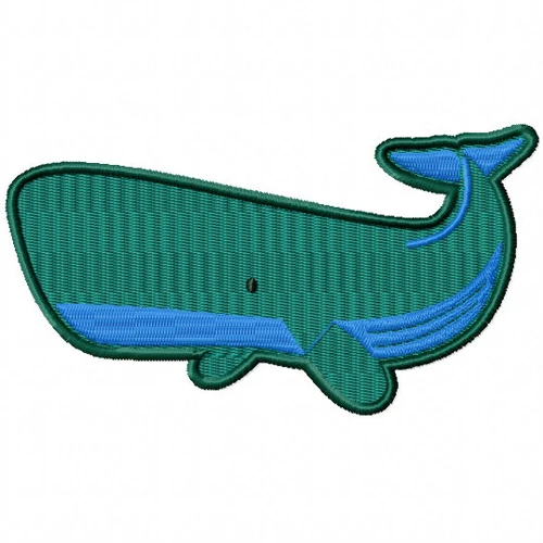 Blue Whale - Under The Sea Collection #12 Stitched and Applique Machine Embroidery Design