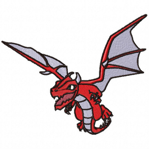 Red Dragon - Dragon Cartoon #04 Machine Embroidery Design