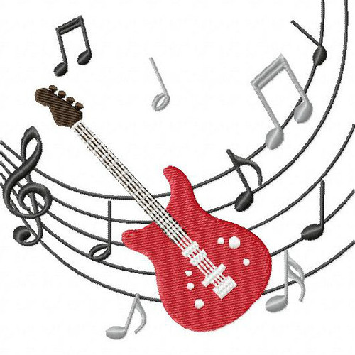 Electric Guitar - Musical Instrument Collection #01 Machine Embroidery Design