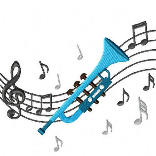 Trumpet - Musical Instrument Collection #03 Machine Embroidery Design