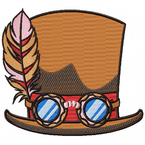 Steampunk Top Hat- Steampunk #04 Machine Embroidery Design