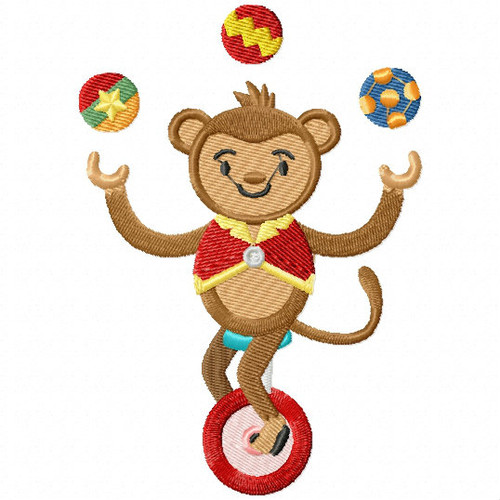 Carnival Monkey - Carnival #07 Machine Embroidery Design