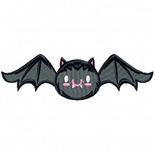 Halloween Bat - Halloween #01 Stitched and Applique Machine Embroidery Design
