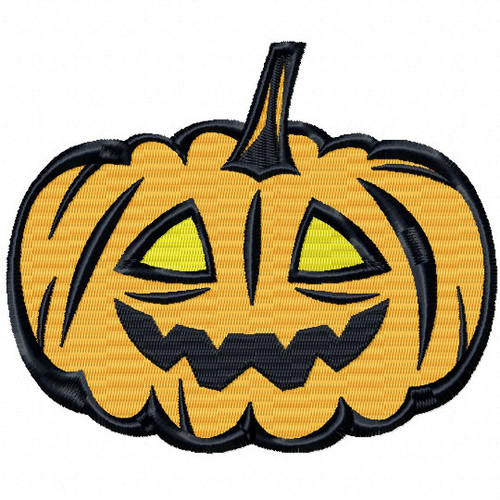 Halloween Jack O Lantern - Halloween #04 Stitched and Applique Machine Embroidery Design