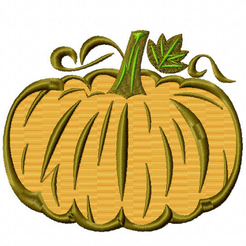 Halloween Pumpkin - Halloween #05 Stitched and Applique Machine Embroidery Design