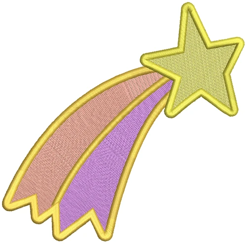 Falling Star - Stars #01 Stitched and Applique Machine Embroidery Design