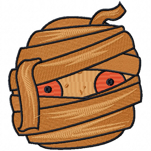 Mummy Head - Halloween Heads #01 Machine Embroidery Design
