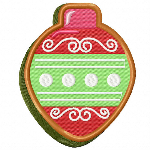 Christmas Ball Cookie - Christmas Cookies #09 Machine Embroidery Design