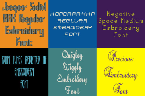20 BX Fonts - Font Bundle 3 - 20 Embrilliance Machine Embroidery Fonts