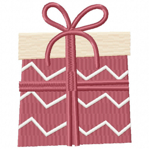 Chevron Gift - Christmas Gift #08 Machine Embroidery Design