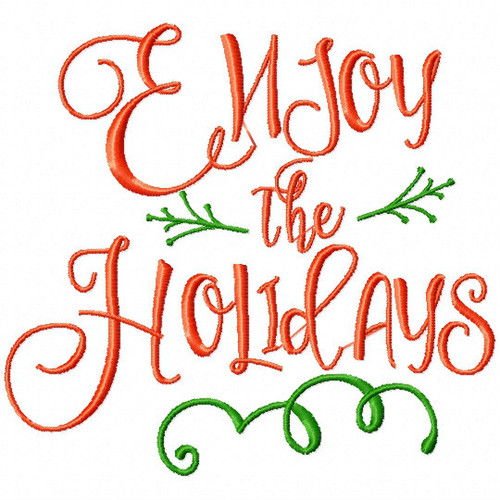 Enjoy the Holiday - Christmas Typography #06 Machine Embroidery Design