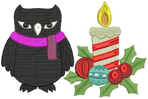 Christmas Owls #09 Machine Embroidery Design