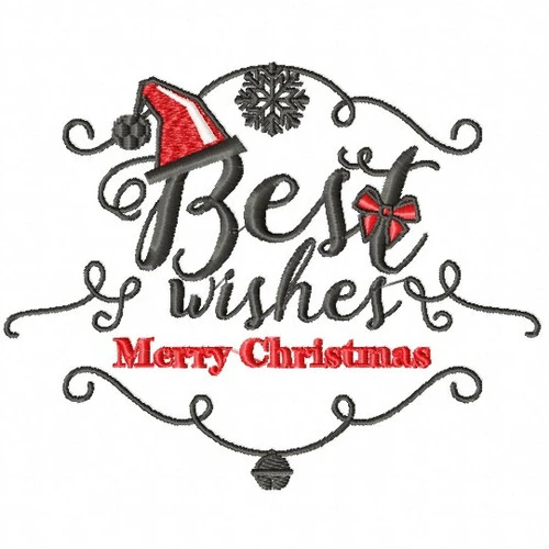 Best Wishes - Christmas Design #04 Machine Embroidery Design
