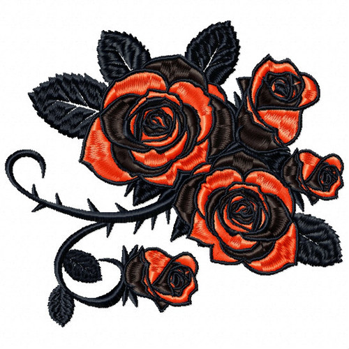 Detailed Rose Pattern Collection #01 Machine Embroidery Design