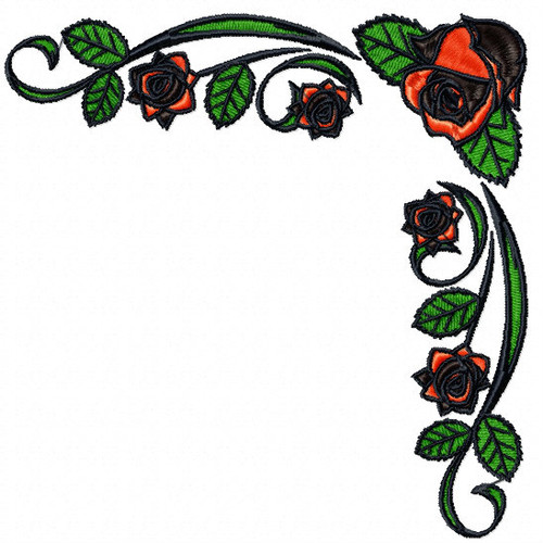Detailed Rose Pattern Collection #05 Machine Embroidery Design
