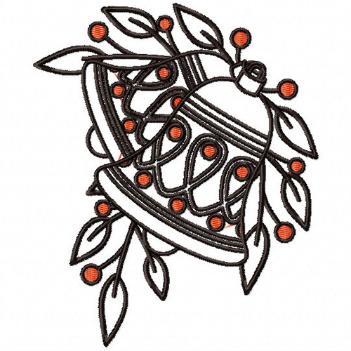 Christmas Bell Ornament - Christmas Ornaments #13 Machine Embroidery Design