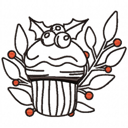 Cupcake Ornament - Christmas Ornaments #15 Machine Embroidery Design