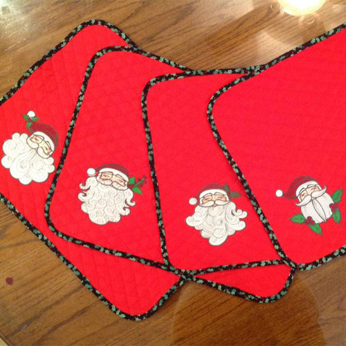 Santa Beard Collection of 4 Machine Embroidery Designs in Stitched