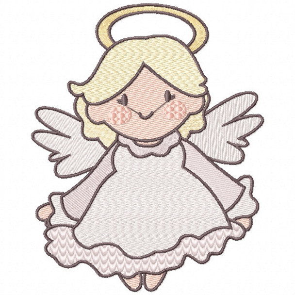 Pretty Angel - Cute Angels #02 Machine Embroidery Design