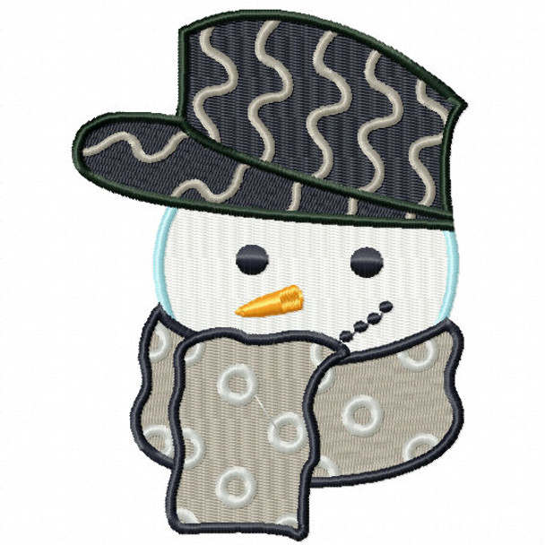 Hippie Snowman Head - Snowman Version One #07 Machine Embroidery Design